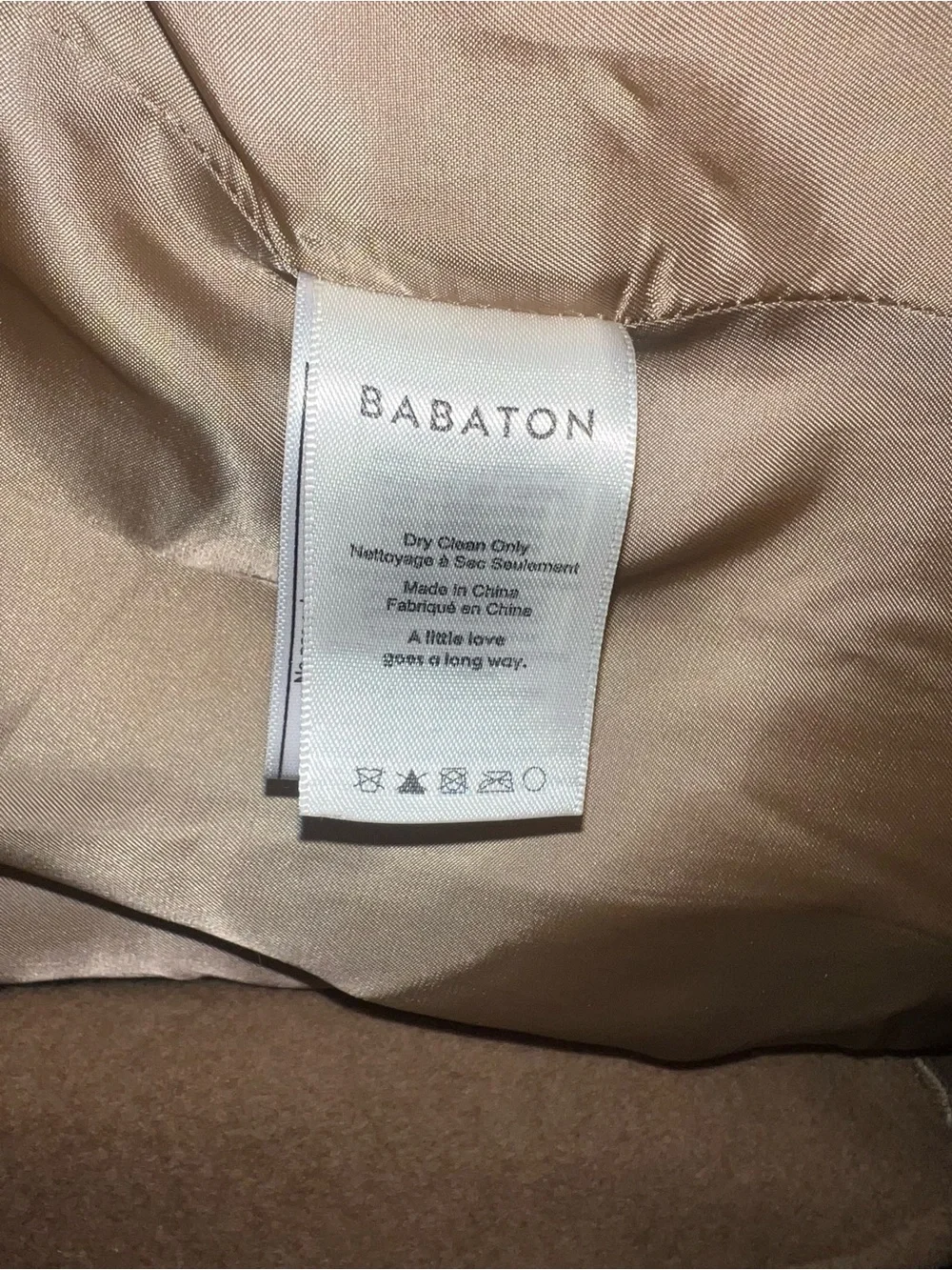 Aritzia Babaton Camel Tan Wool Tie Coat